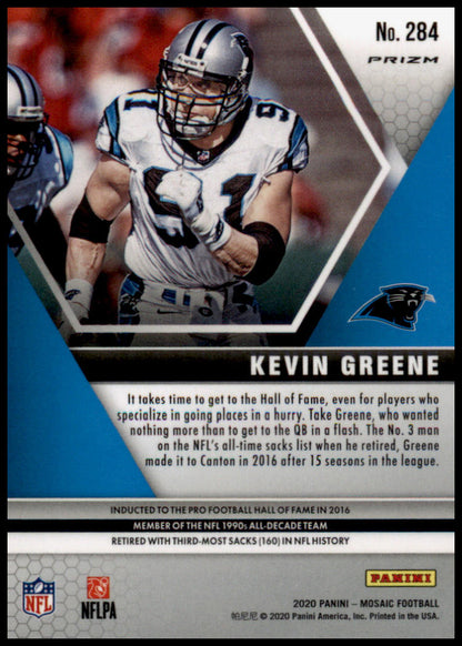 2020 Panini Mosaic #284 Kevin Greene Prizm Reactive Blue