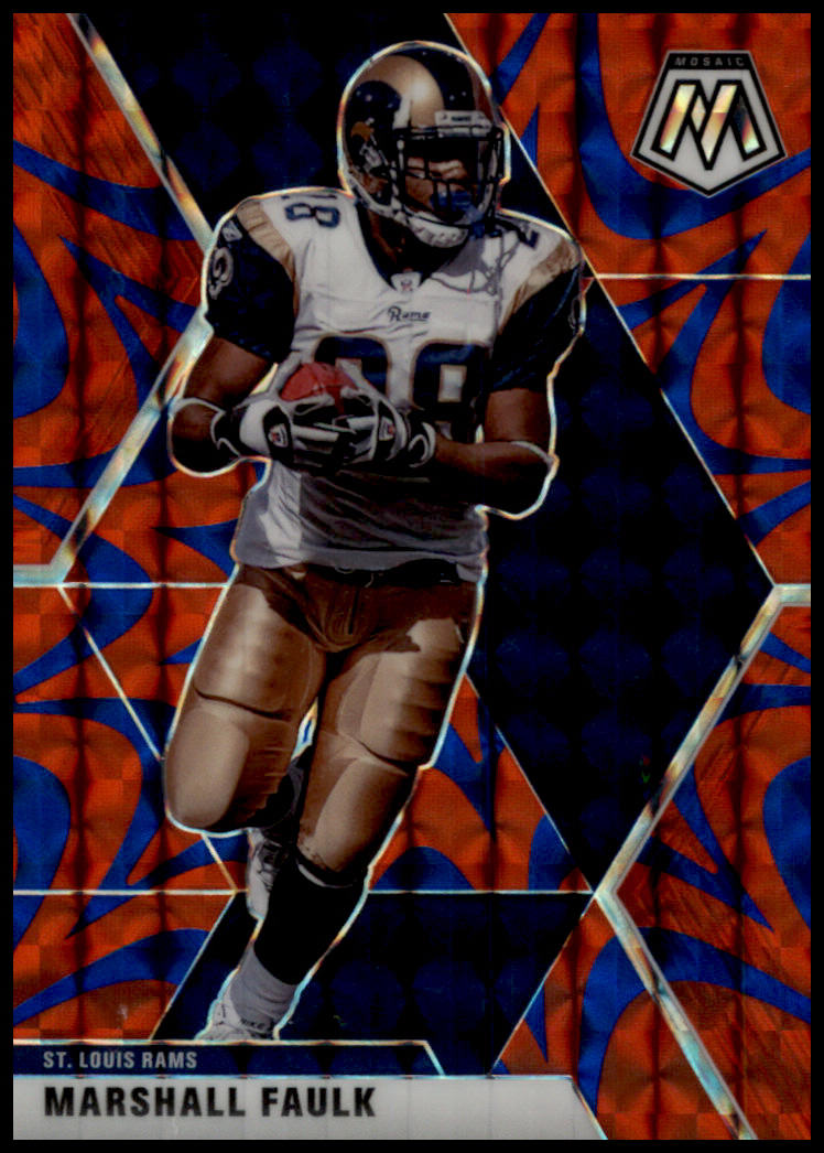 2020 Panini Mosaic #121 Marshall Faulk Prizm Reactive Blue