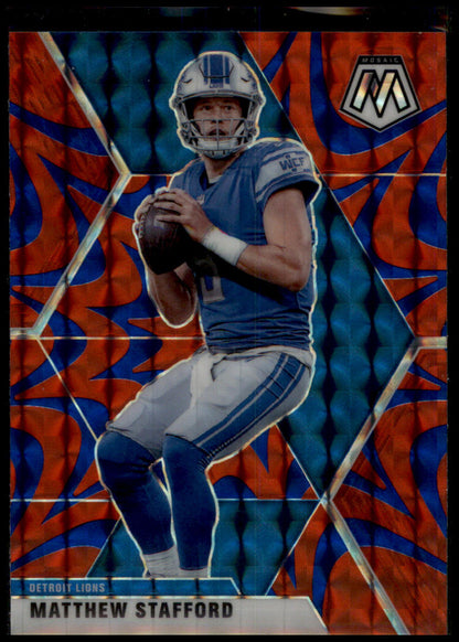 2020 Panini Mosaic #72 Matthew Stafford Prizm Reactive Blue