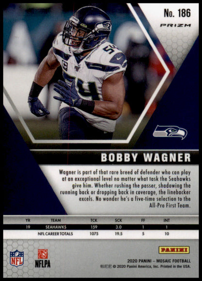 2020 Panini Mosaic #186 Bobby Wagner Prizm Reactive Green