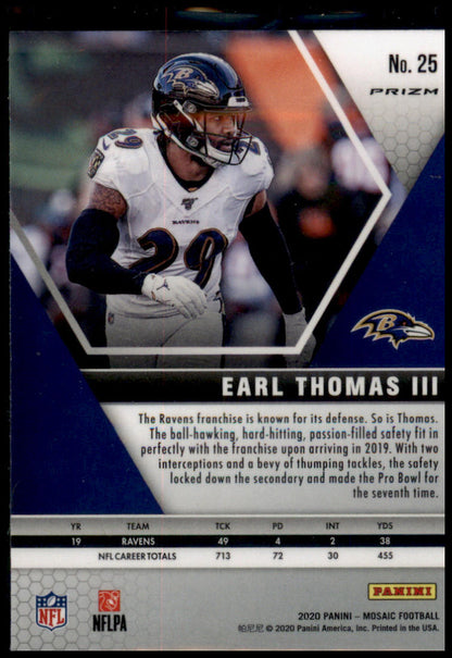 2020 Panini Mosaic #25 Earl Thomas III Prizm Reactive Green