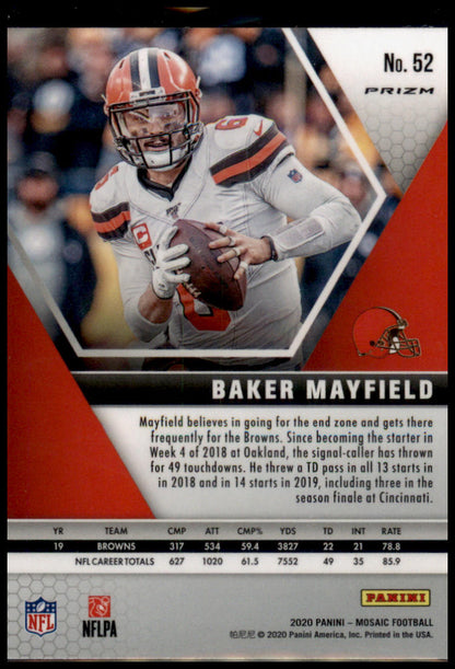 2020 Panini Mosaic #52 Baker Mayfield Prizm Red