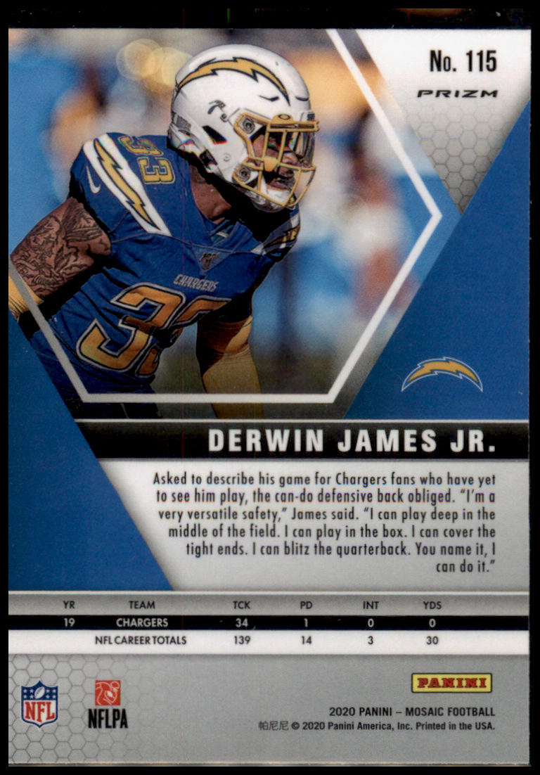 2020 Panini Mosaic #115 Derwin James Jr. Prizm Red