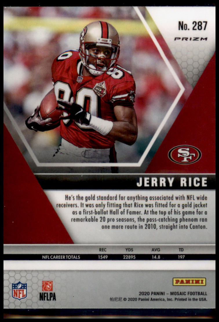 2020 Panini Mosaic #287 Jerry Rice Prizm Red