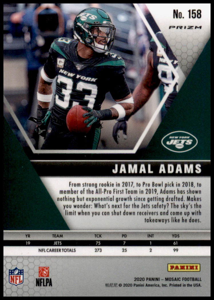 2020 Panini Mosaic #158 Jamal Adams Prizm Red