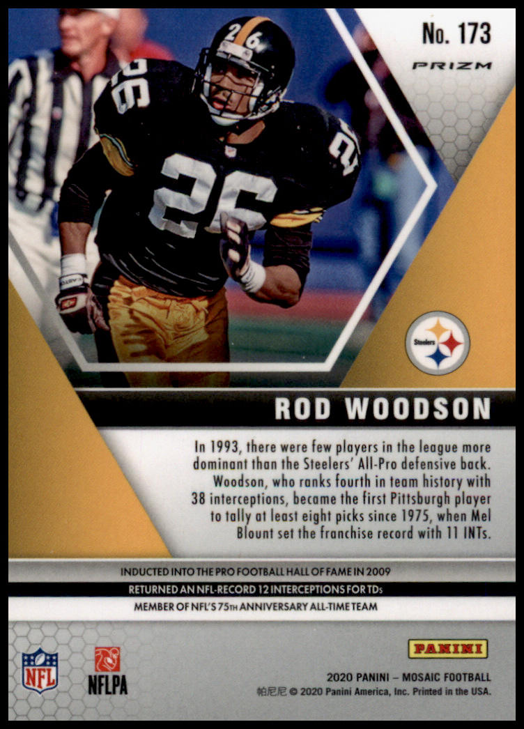 2020 Panini Mosaic #173 Rod Woodson Prizm Red