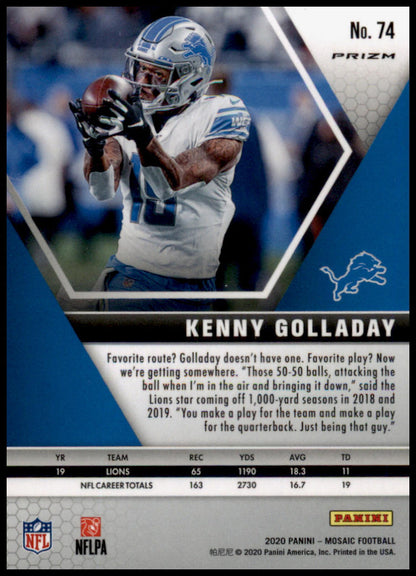 2020 Panini Mosaic #74 Kenny Golladay Prizm Red