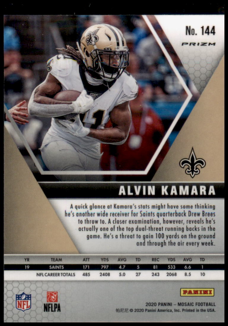 2020 Panini Mosaic #144 Alvin Kamara Prizm Reactive Orange