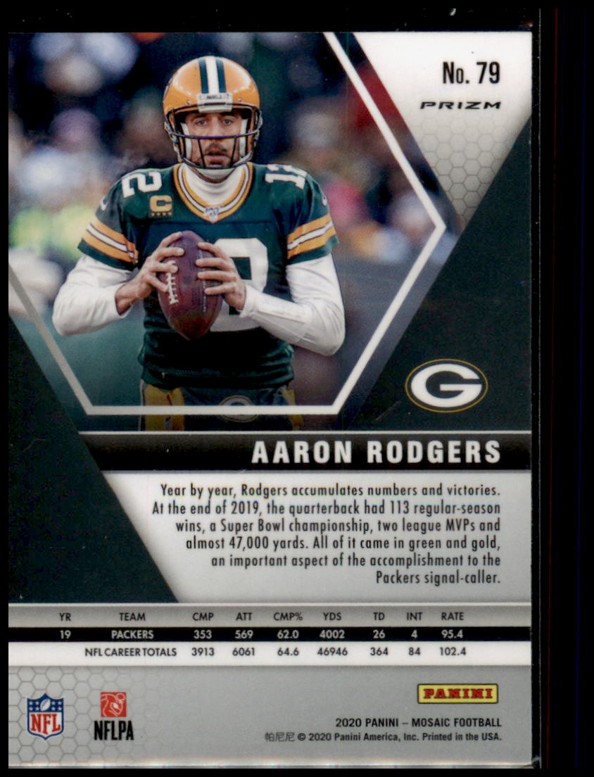 2020 Panini Mosaic #79 Aaron Rodgers Prizm Reactive Orange