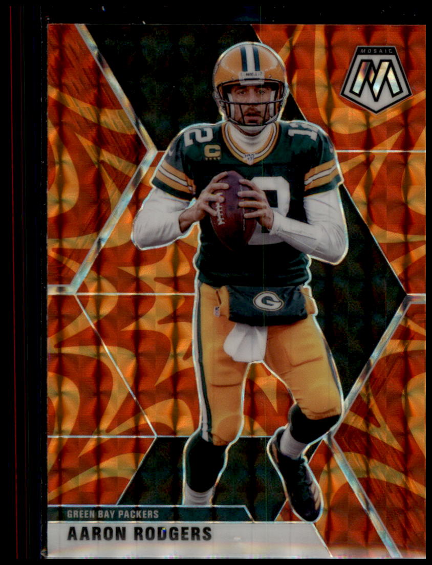 2020 Panini Mosaic #79 Aaron Rodgers Prizm Reactive Orange