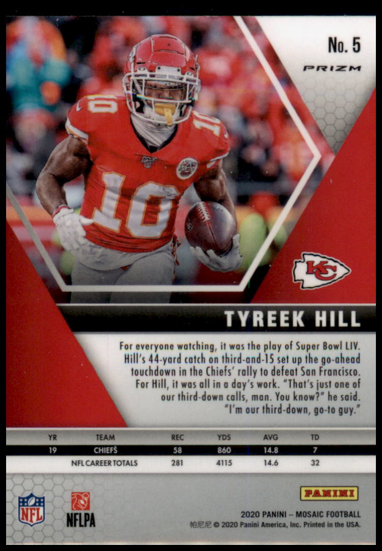 2020 Panini Mosaic #5 Tyreek Hill Prizm Reactive Orange