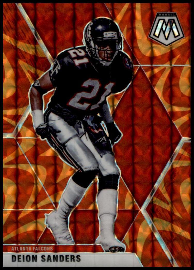 2020 Panini Mosaic #18 Deion Sanders Prizm Reactive Orange