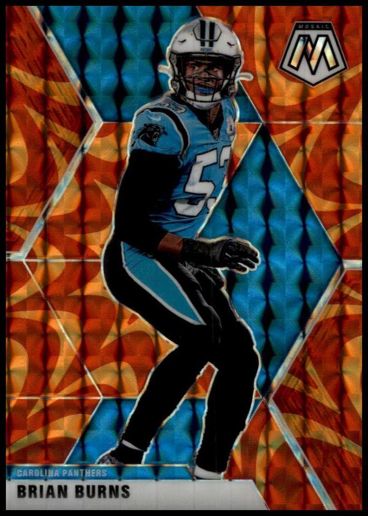 2020 Panini Mosaic #39 Brian Burns Prizm Reactive Orange