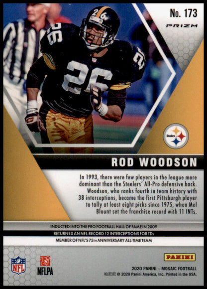 2020 Panini Mosaic #173 Rod Woodson Prizm Reactive Orange