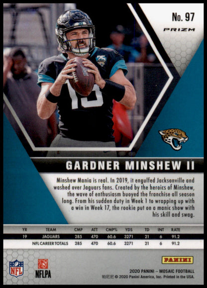 2020 Panini Mosaic #97 Gardner Minshew II Prizm Reactive Orange