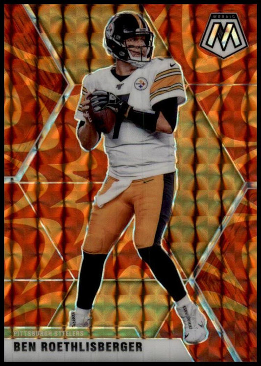 2020 Panini Mosaic #170 Ben Roethlisberger Prizm Reactive Orange