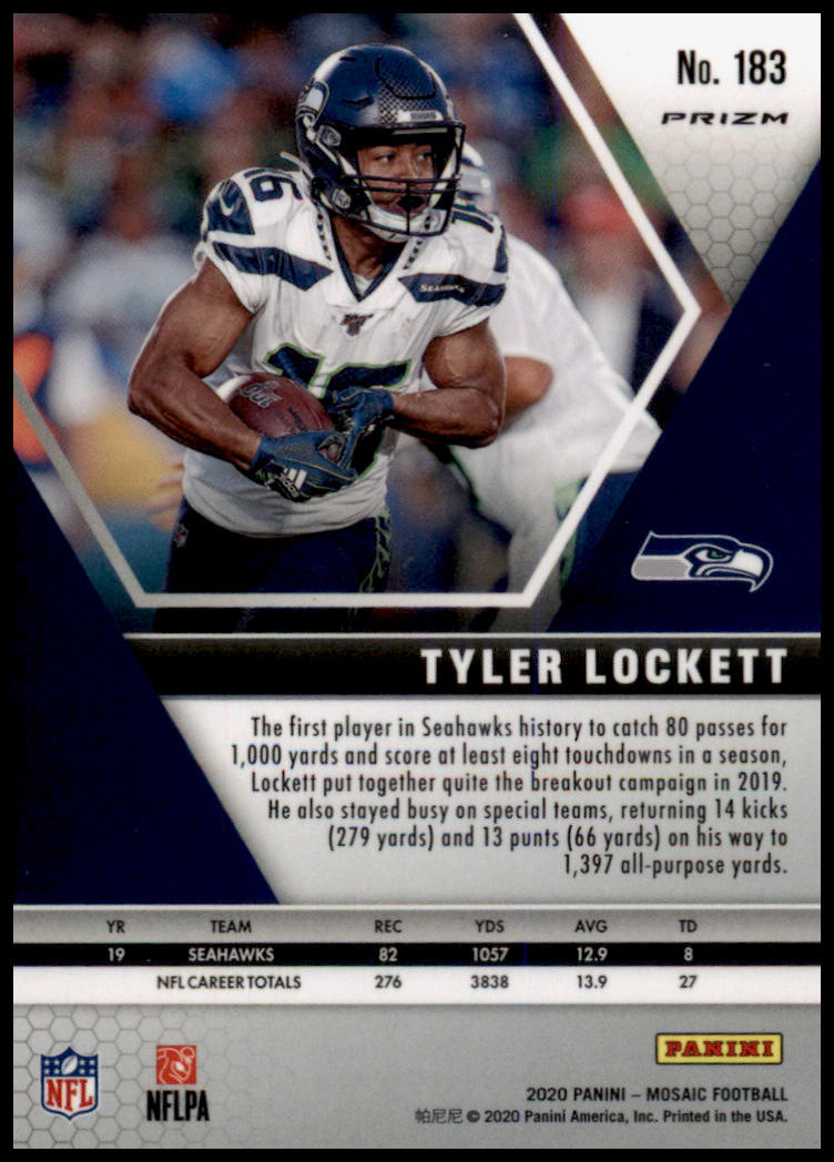 2020 Panini Mosaic #183 Tyler Lockett Prizm Reactive Orange