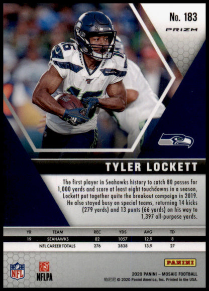 2020 Panini Mosaic #183 Tyler Lockett Prizm Reactive Orange