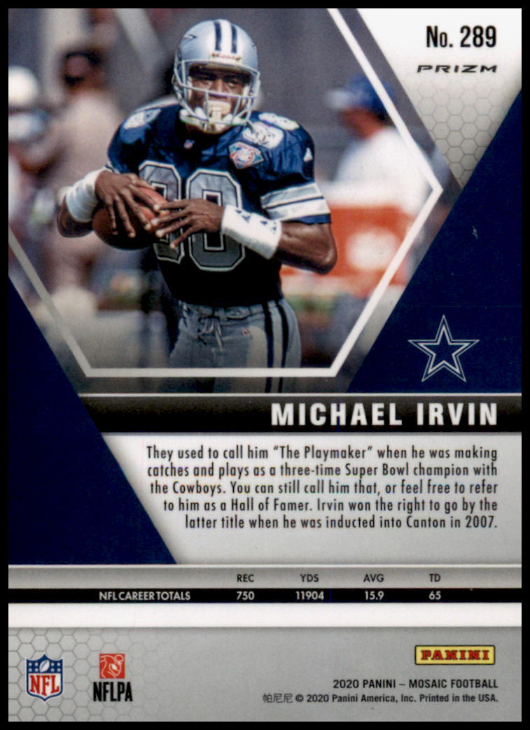 2020 Panini Mosaic #289 Michael Irvin Prizm Reactive Orange