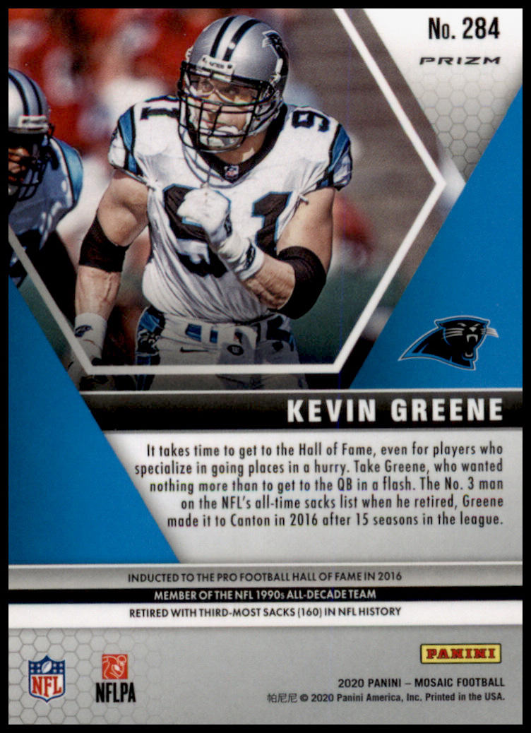 2020 Panini Mosaic #284 Kevin Greene Prizm Reactive Orange