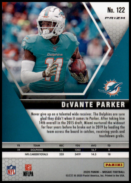 2020 Panini Mosaic #122 DeVante Parker Prizm Reactive Orange