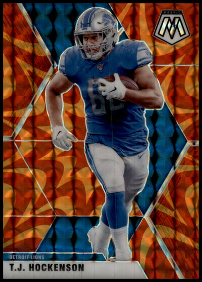 2020 Panini Mosaic #77 T.J. Hockenson Prizm Reactive Orange