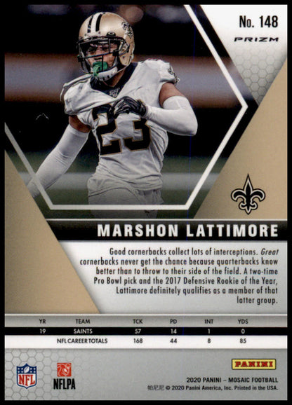 2020 Panini Mosaic #148 Marshon Lattimore Prizm Reactive Orange