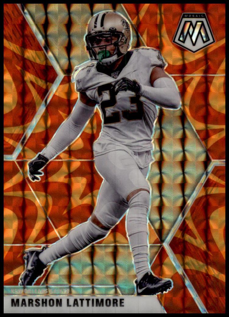 2020 Panini Mosaic #148 Marshon Lattimore Prizm Reactive Orange