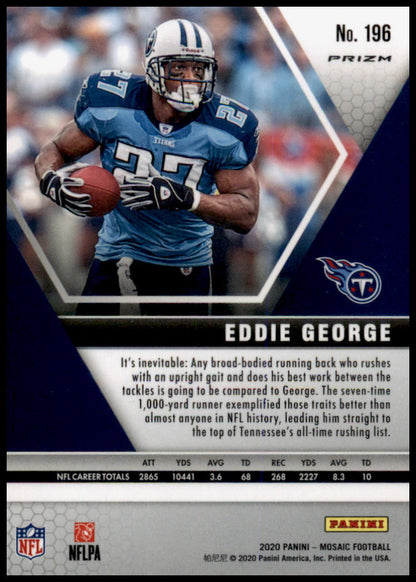 2020 Panini Mosaic #196 Eddie George Prizm Reactive Orange