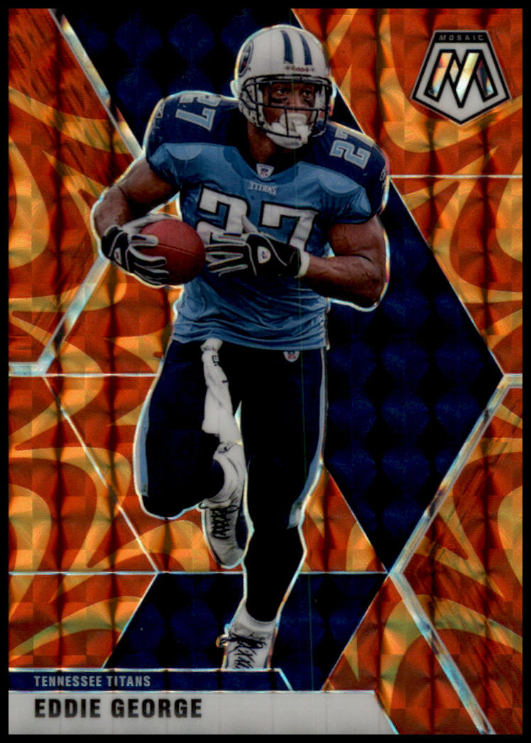 2020 Panini Mosaic #196 Eddie George Prizm Reactive Orange