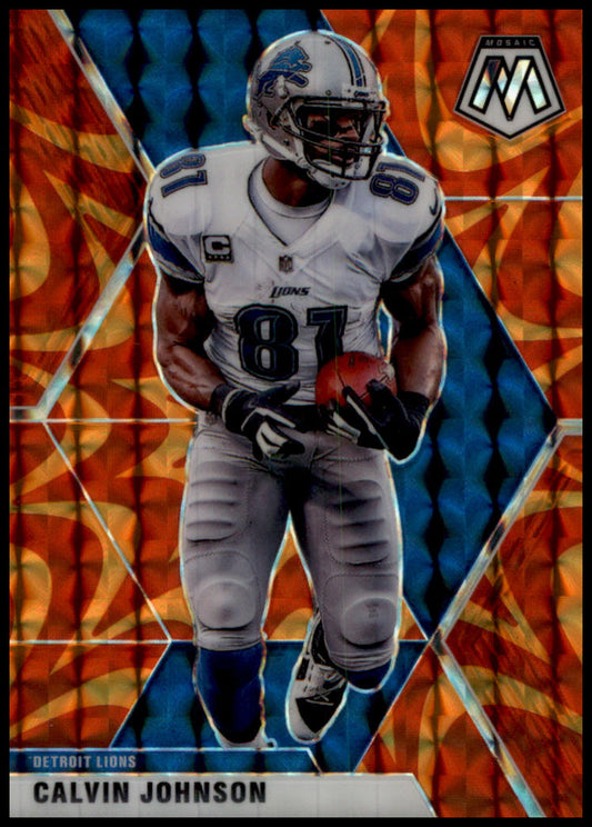 2020 Panini Mosaic #75 Calvin Johnson Prizm Reactive Orange