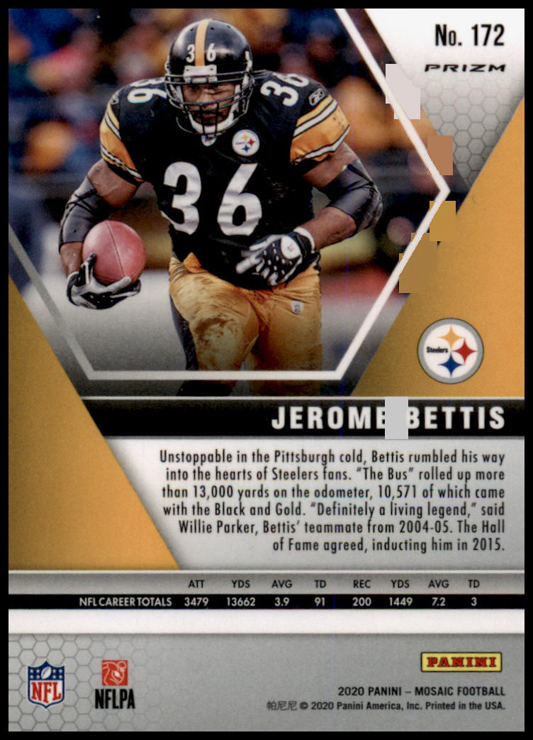 2020 Panini Mosaic #172 Jerome Bettis Prizm Reactive Orange