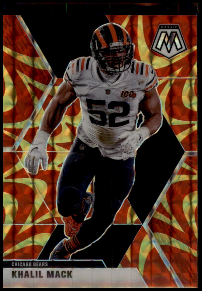 2020 Panini Mosaic #40 Khalil Mack Prizm Reactive Gold