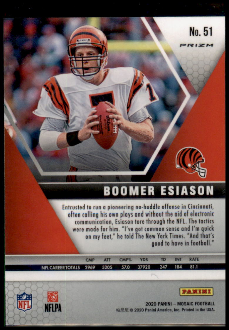 2020 Panini Mosaic #51 Boomer Esiason Prizm Reactive Gold