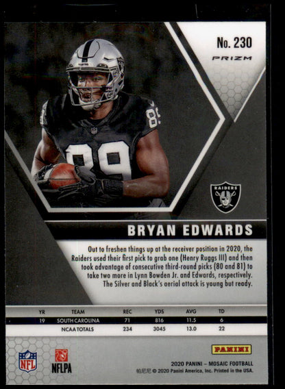 2020 Panini Mosaic #230 Bryan Edwards Prizm Reactive Gold