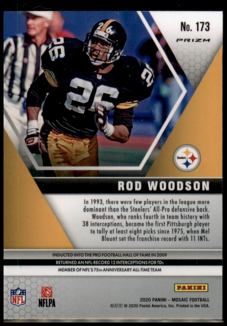 2020 Panini Mosaic #173 Rod Woodson Prizm Reactive Gold