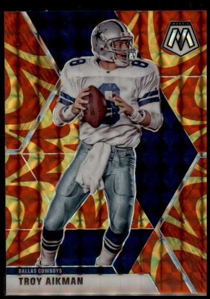 2020 Panini Mosaic #63 Troy Aikman Prizm Reactive Gold