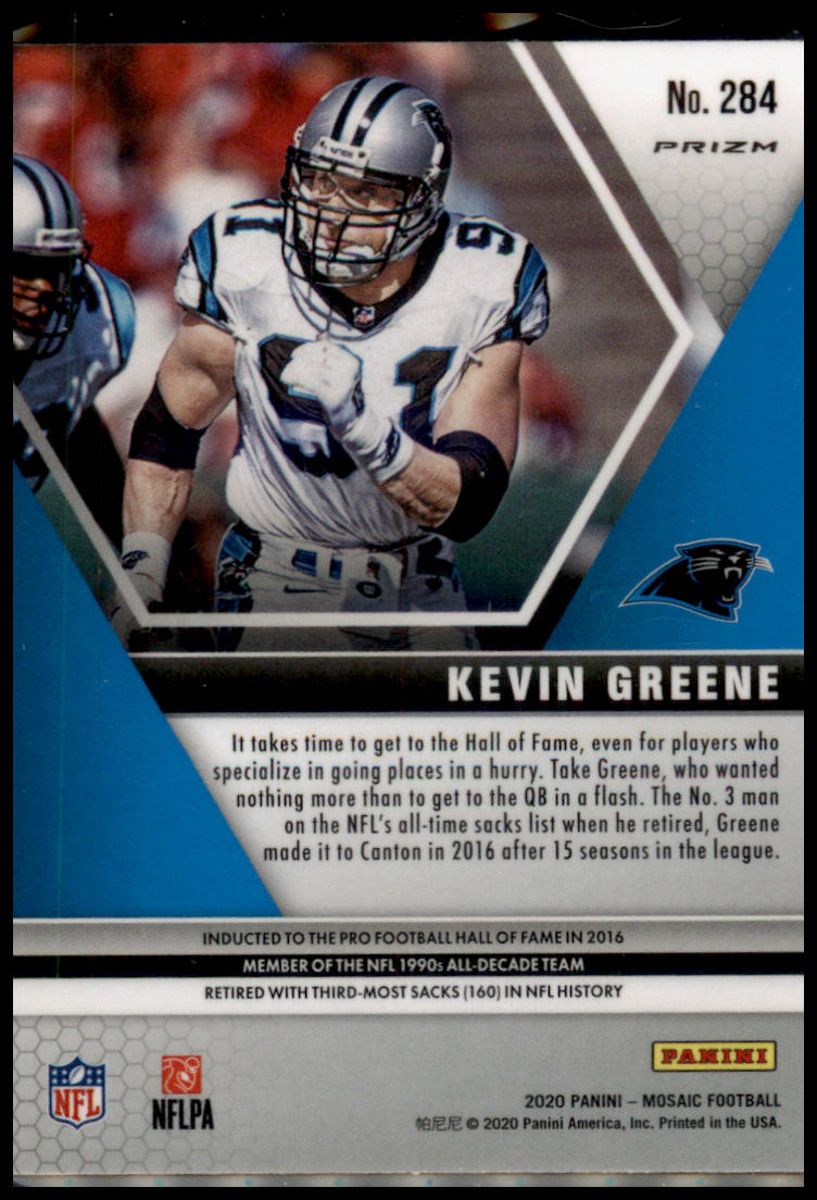 2020 Panini Mosaic #284 Kevin Greene Prizm Reactive Gold