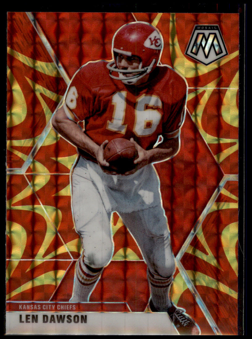 2020 Panini Mosaic #3 Len Dawson Prizm Reactive Gold