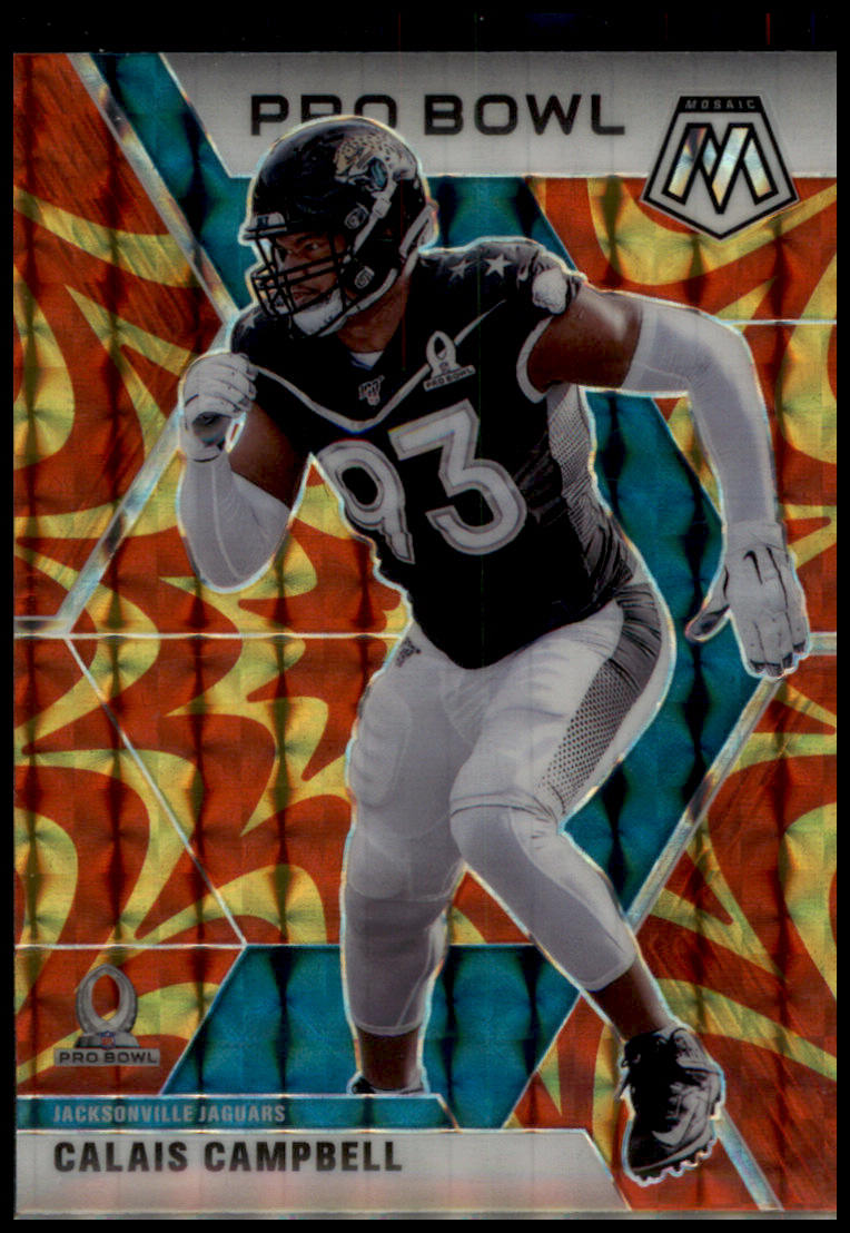 2020 Panini Mosaic #255 Calais Campbell Prizm Reactive Gold