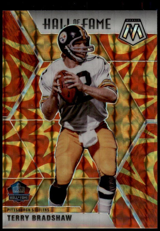 2020 Panini Mosaic #286 Terry Bradshaw Prizm Reactive Gold