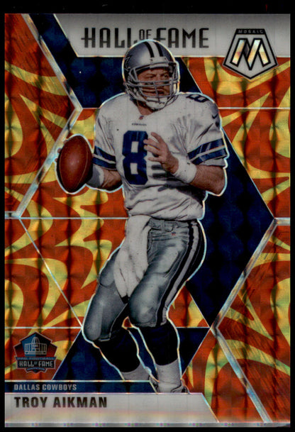 2020 Panini Mosaic #290 Troy Aikman Prizm Reactive Gold