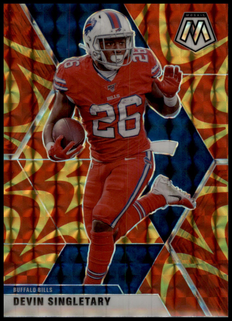 2020 Panini Mosaic #27 Devin Singletary Prizm Reactive Gold