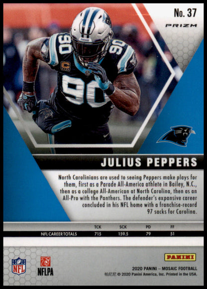 2020 Panini Mosaic #37 Julius Peppers Prizm Reactive Gold