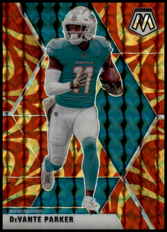 2020 Panini Mosaic #122 DeVante Parker Prizm Reactive Gold