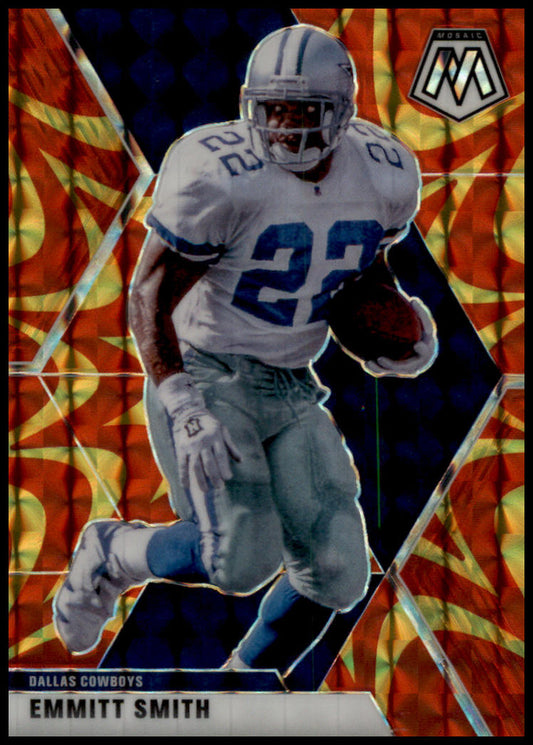 2020 Panini Mosaic #64 Emmitt Smith Prizm Reactive Gold