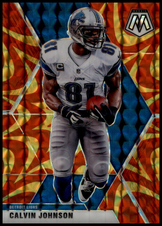 2020 Panini Mosaic #75 Calvin Johnson Prizm Reactive Gold