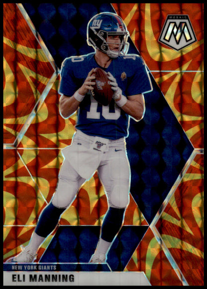 2020 Panini Mosaic #149 Eli Manning Prizm Reactive Gold