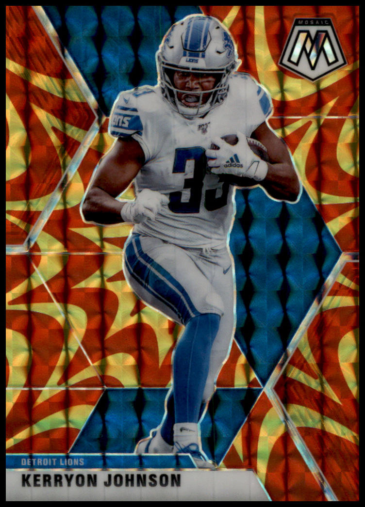 2020 Panini Mosaic #73 Kerryon Johnson Prizm Reactive Gold