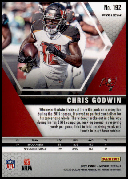 2020 Panini Mosaic #192 Chris Godwin Prizm Reactive Gold